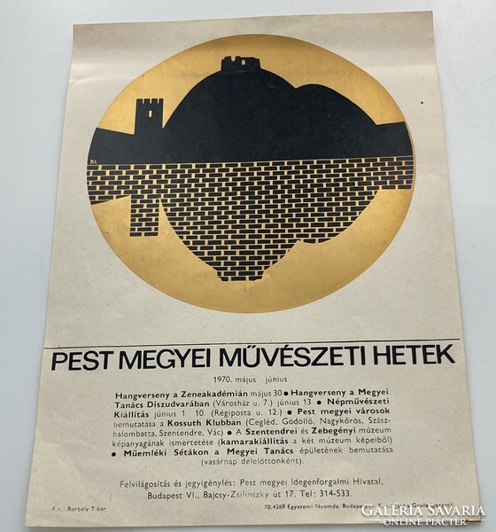 Balogh László (1930-2002): Pest Megyei Művészeti Hetek, villamosplakát, szitanyomat,1970