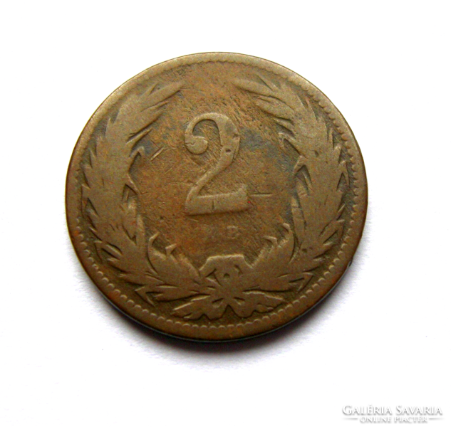2 fillér - 1898 - K-B - bronz