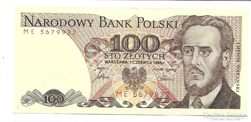 2 x 100 zloty zlotych 1986 sorszámkövető aUNC Lengyelország