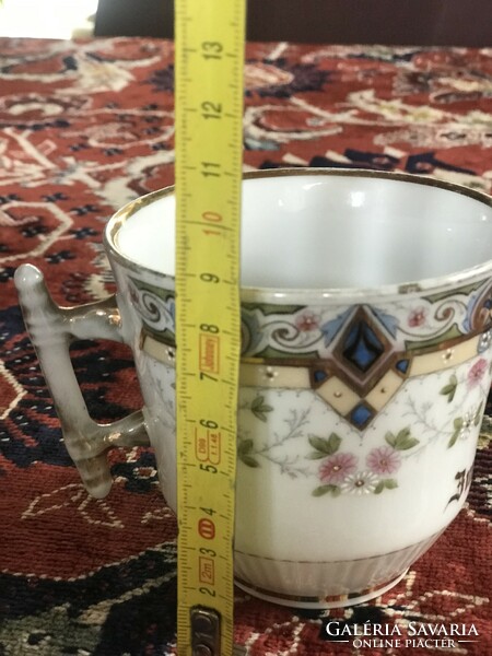 Old, beautifully painted mug, glass