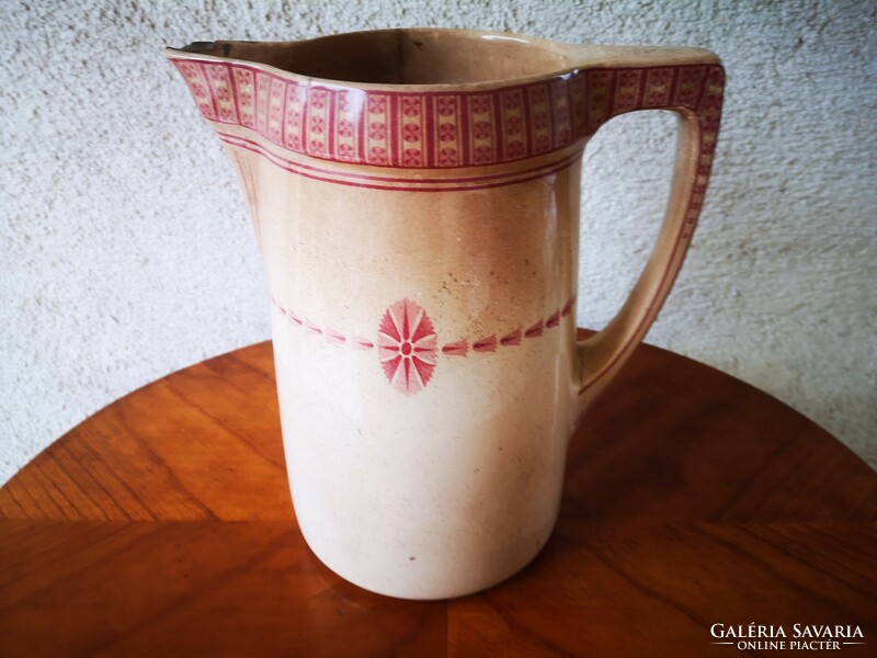 Antique huge size earthenware jug marked Villeroy & Boch, decoration accessory for vase collection