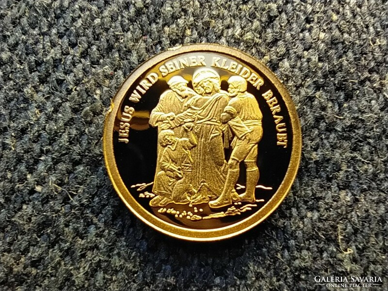 Historical Austrian mini gold Jesus stripped of his clothes .585 Gold 0.5g pp (id64334)