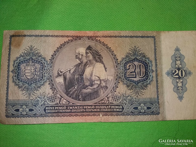 Régi Magyar bankjegy 1941. január 20 pengő a képek szerint