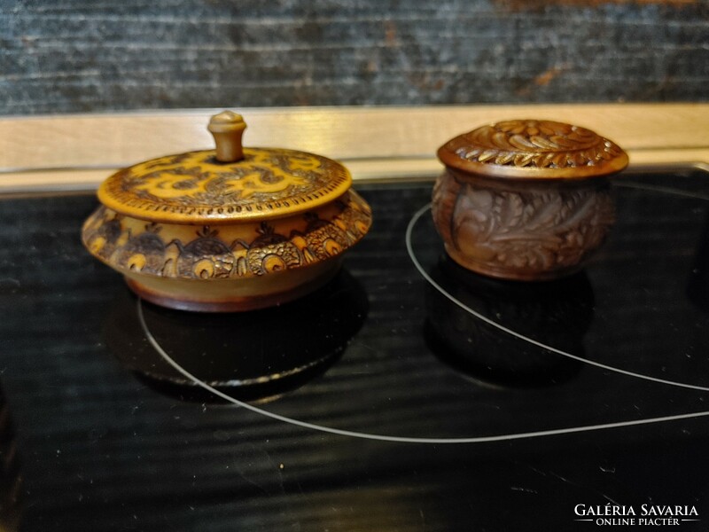 Carved wooden jewelry boxes