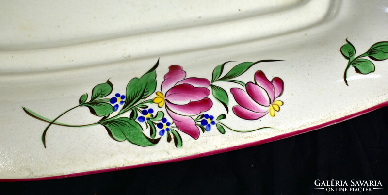 XIX. No. End French luneville painted stoneware roasting dish