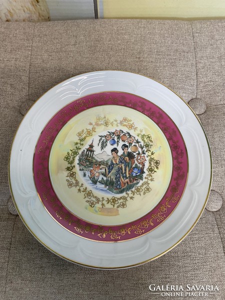 GDR Japán Jelenetes Aranyozott Porcelán Süteményes Tányérok A44