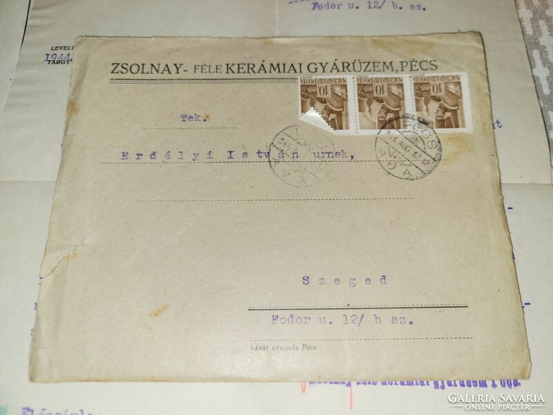 Zsolnay tile stove invoice with original letter is a rarity