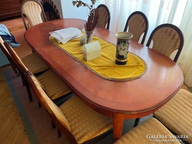 Antique dining table with chairs