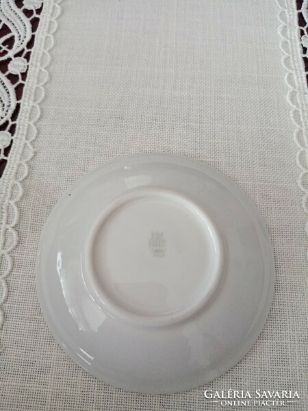 Régi  11 cm-es Zsolnay kék- fehér porcelán kávés készletből csészealj / tányér - népi motívum