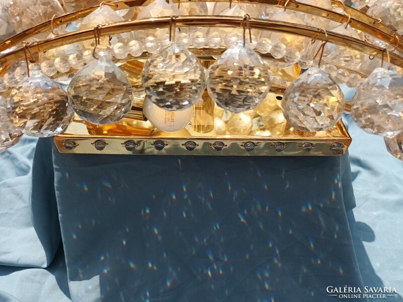Hatalmas Swarovski Kristály Gömbökkel Díszített Csillár/Lámpa + 1 Falicsillár