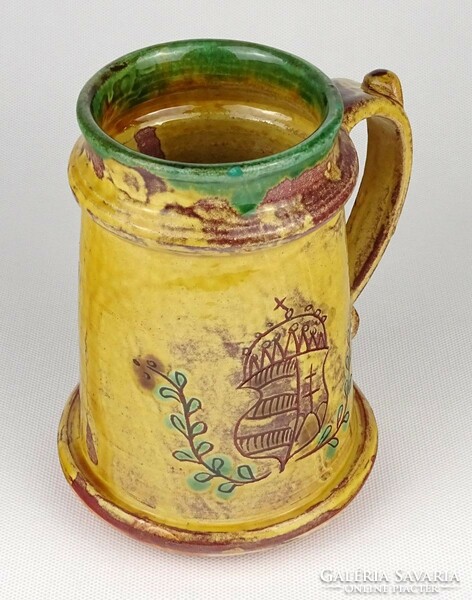 Kossuth coat-of-arms ceramic jug, marked 1M948, 16 cm