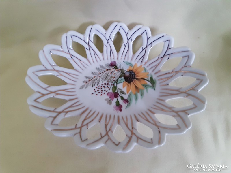 Openwork, braided porcelain bowl, oval tray