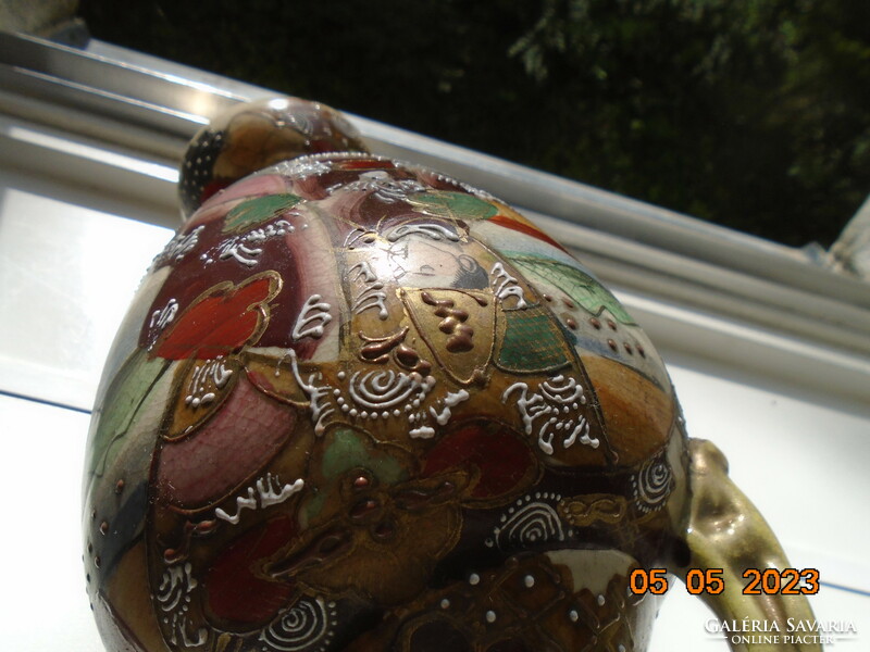 19 sz japán jelzett Satsuma Kyoto Shinto váza 31 cm