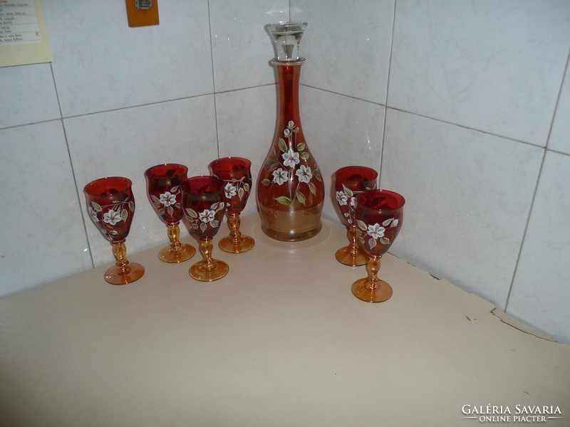 Czech Bohemian wine glass set