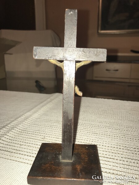 Table crucifix wood and bronze