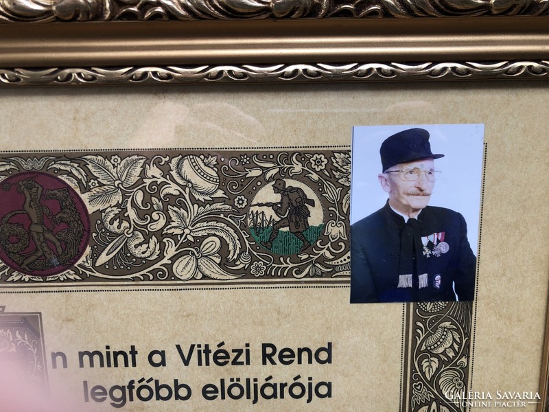 Vitézi oklevél,eredeti!