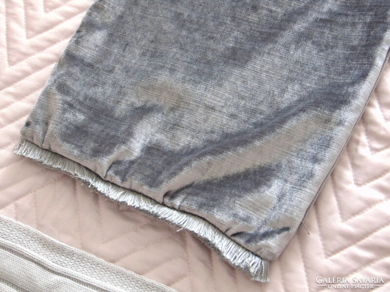 2 gray velvet decorative cushion covers