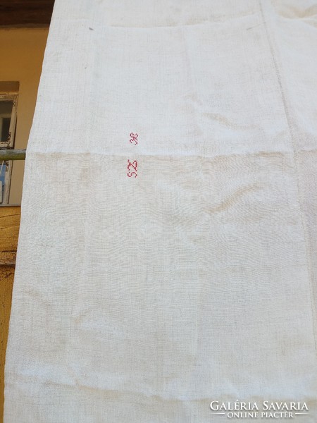 Old textile sheet, monogrammed