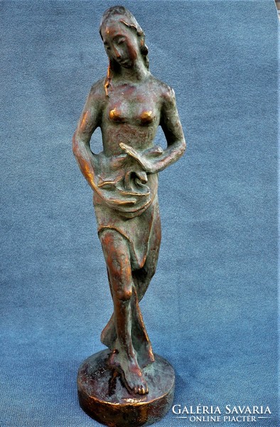 Large, heavy bronze statue of the goddess Hygieia-Hygieia