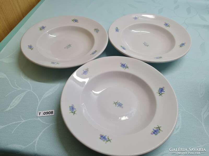 T0908 drasche flower pattern soup plate 3 pieces 24 cm