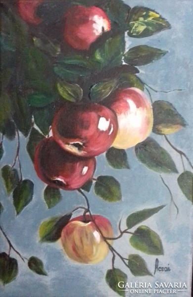 Almák az ágon c. festmény