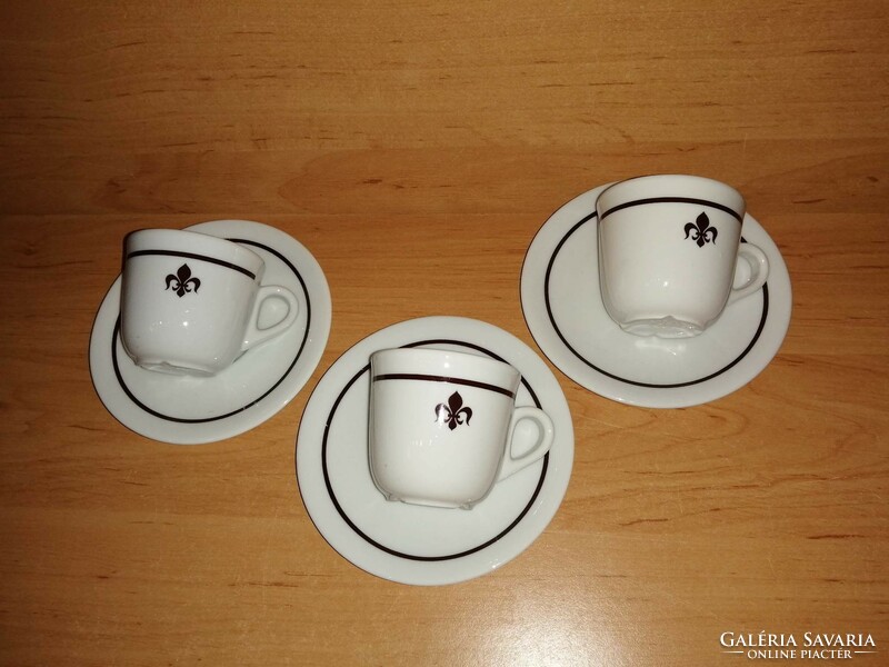 Olasz porcelán kávés csésze aljjal 3 személyes (31/d)