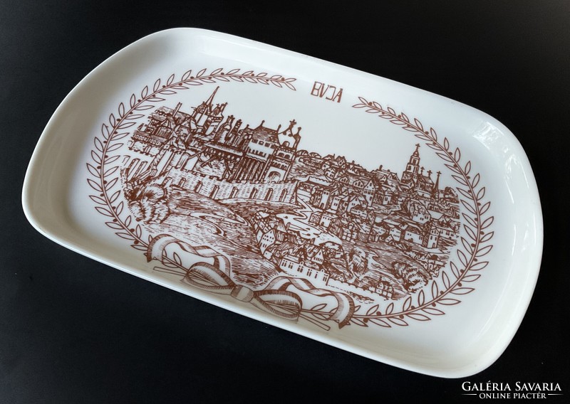 Alföldi sample display case porcelain tray with Buda view