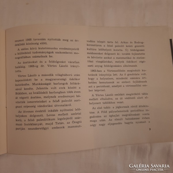 Vértesszőlős  A Magyar Nemzeti Múzeum bemutatóhelye   Népművelési Propaganda Iroda kiadványa
