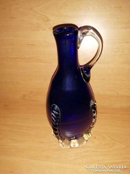 Blue broken glass spout, jug - 25 cm high (3/d)