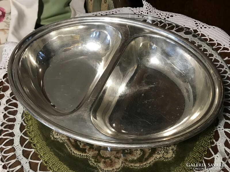 Antique rarity, silver-plated, extremely special, larger-sized, divided serving plate, treat tray