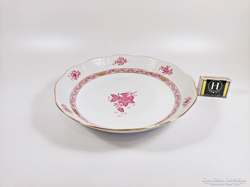Herend, purple Appony pattern side dish (83), hand-painted porcelain, flawless! (J366)
