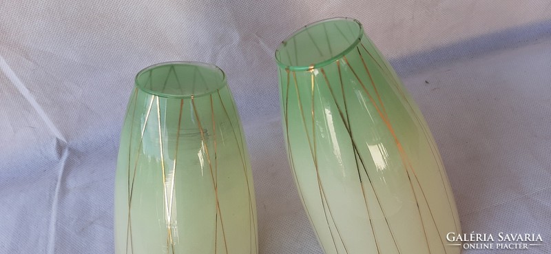 2 Pieces of retro hand-painted glass lampshade