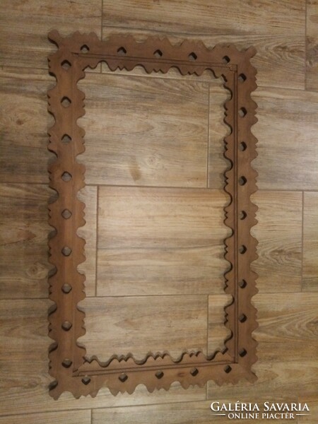 Large - 100 x 60 cm. - Carved image / mirror frame.