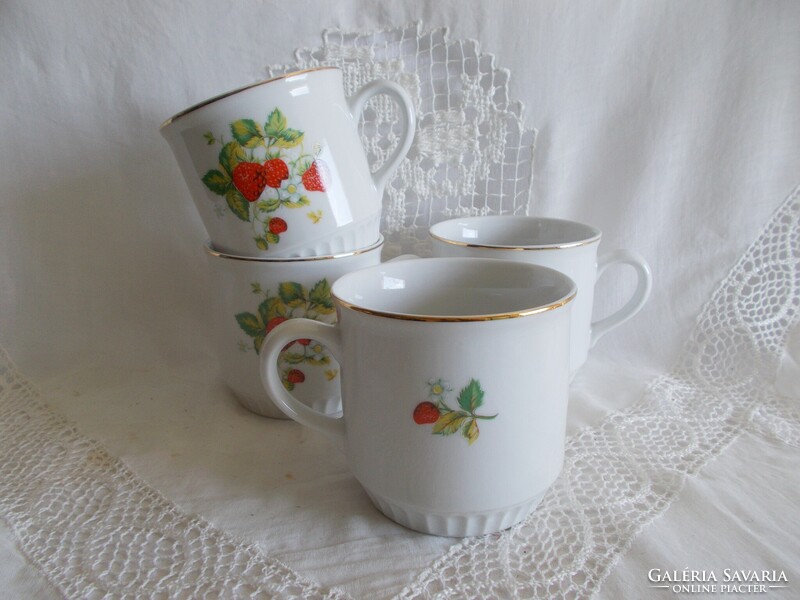 4 Bohemian 3.5 dl porcelain mugs