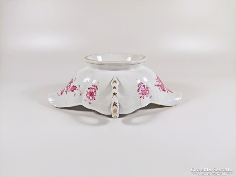 Herend, sauce vessel with purple Appony pattern (220), hand-painted porcelain (j365)