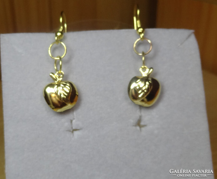 Medical steel apple pendant ear hook in gold color.