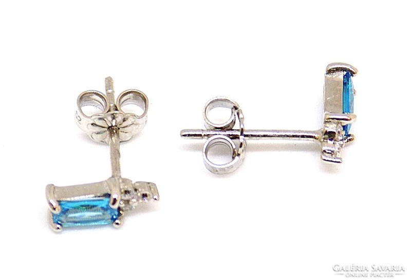 White gold earrings with blue and white stones (zal-au117469)
