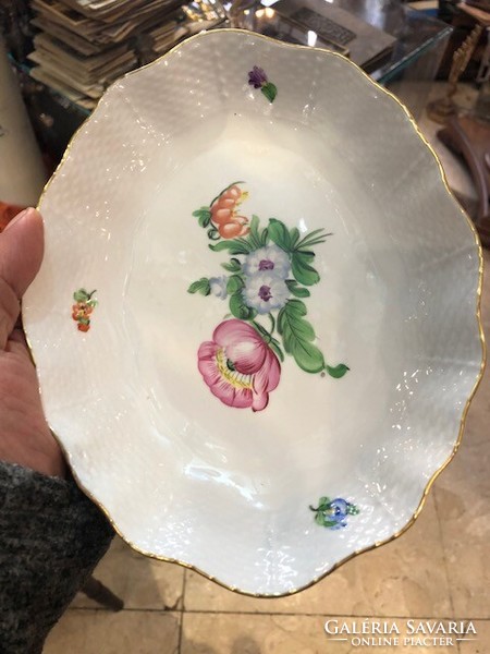 Herendi porcelán tálca, 18 cm-es hosszúságú szépség.