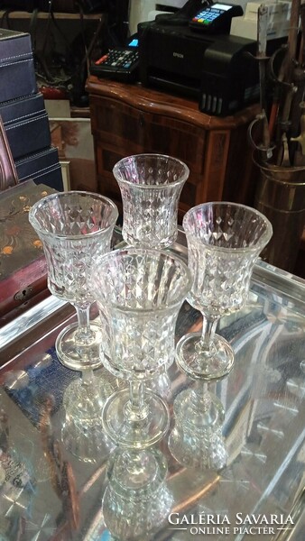 Crystal glasses, 4 pieces, 12 cm high.