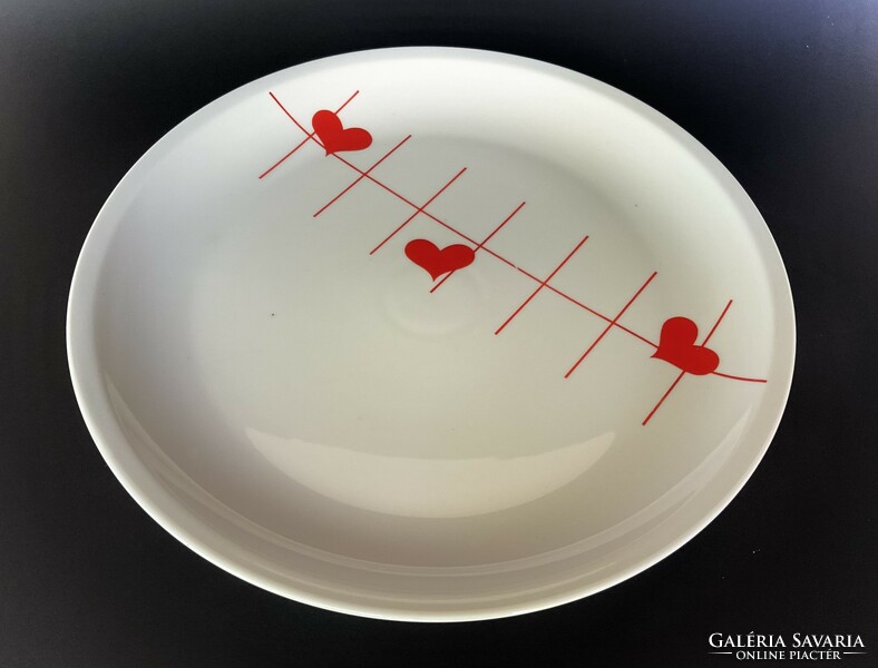 Alföldi vitrin szivecskés nagy kínáló tál szív mintás tányér