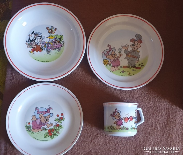 Zsolnay vuk, water spider, forest captain children's tableware