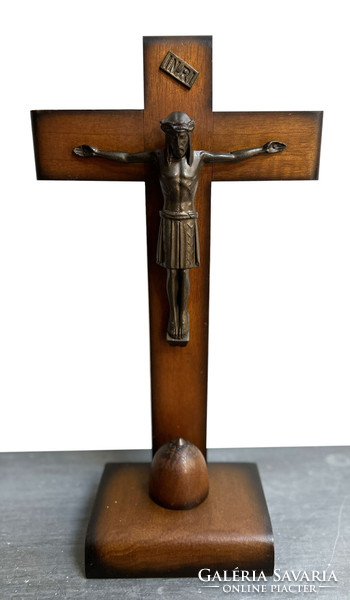 Art deco corpus, cross, table crucifix, crucified Jesus, Calvary, Good Friday