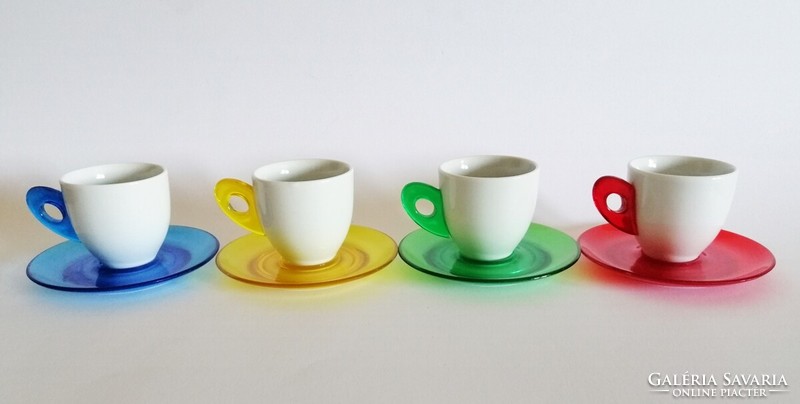 Pop-art/posztmodern porcelán/plasztik design kávés csészék 1990-es évek Itália