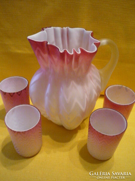 Glass decorative jug with glasses 32896/6