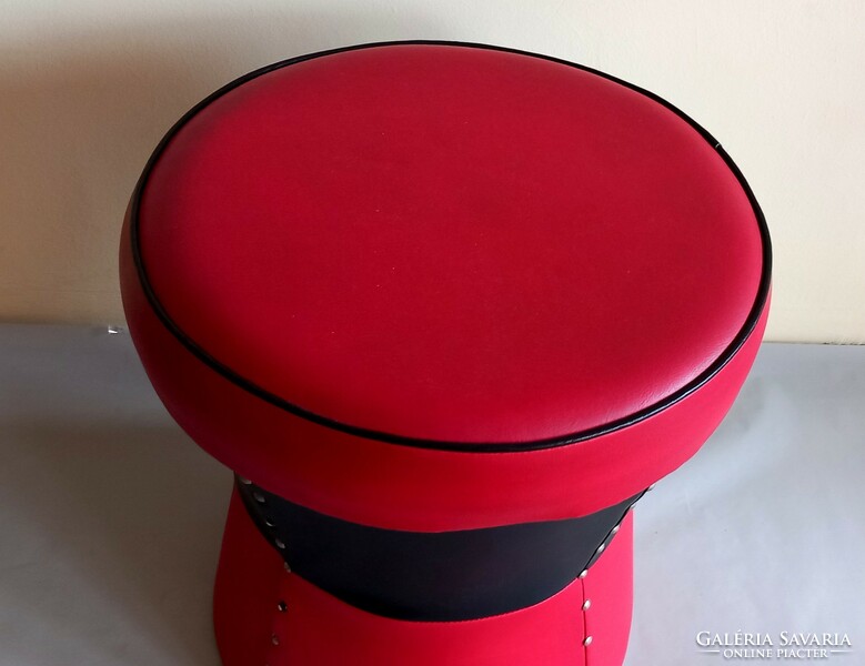 Marked vintage leather pouf chair art deco negotiable
