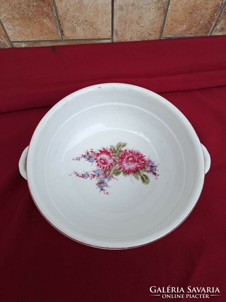 2 Ears eared carnation flower beaded scone bowl peasant bowl, nostalgia piece peasant comatose