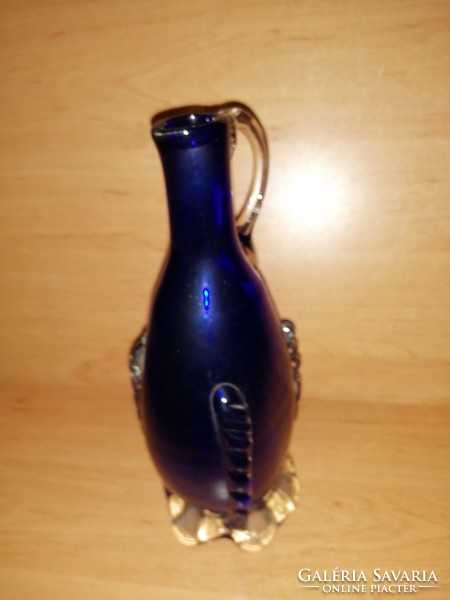 Blue broken glass spout, jug - 25 cm high (3/d)