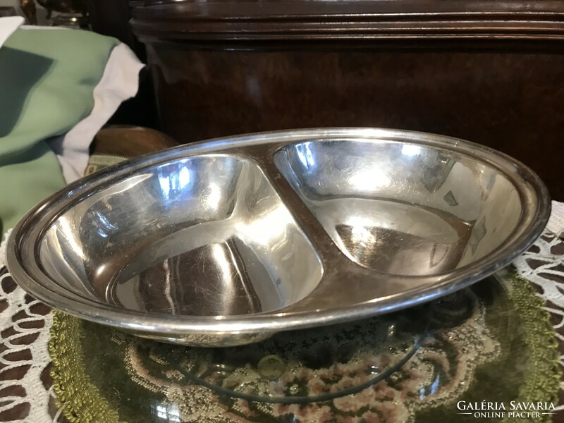 Antique rarity, silver-plated, extremely special, larger-sized, divided serving plate, treat tray