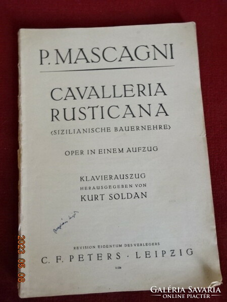P. MASCAGNI: Cavalleria Rusticana 1 - 123 oldalas kotta. Jókai.