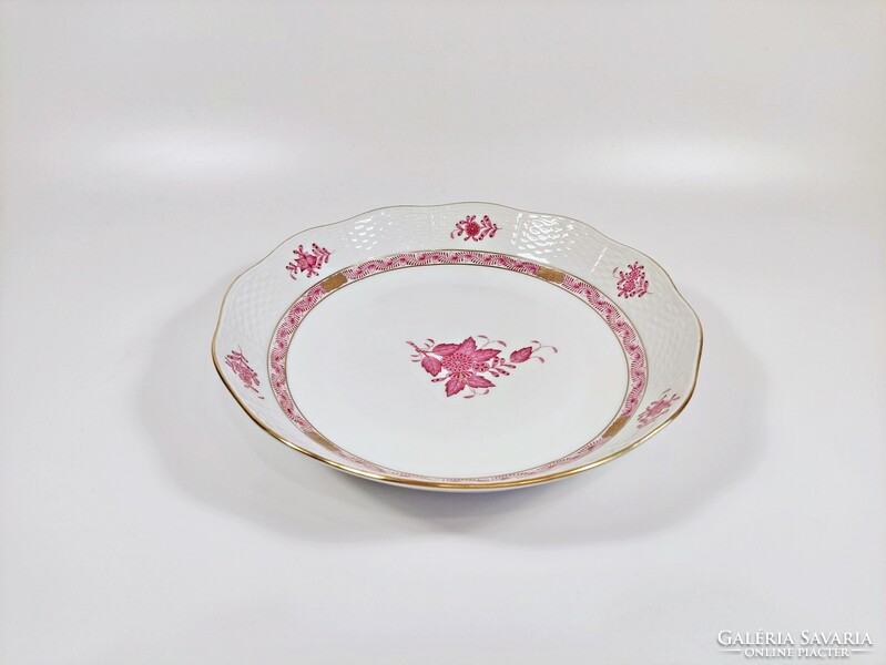 Herend, purple Appony pattern side dish (83), hand-painted porcelain, flawless! (J366)